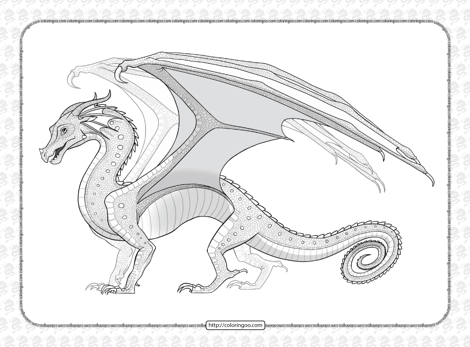 Rainwing dragon from wings of fire coloring page