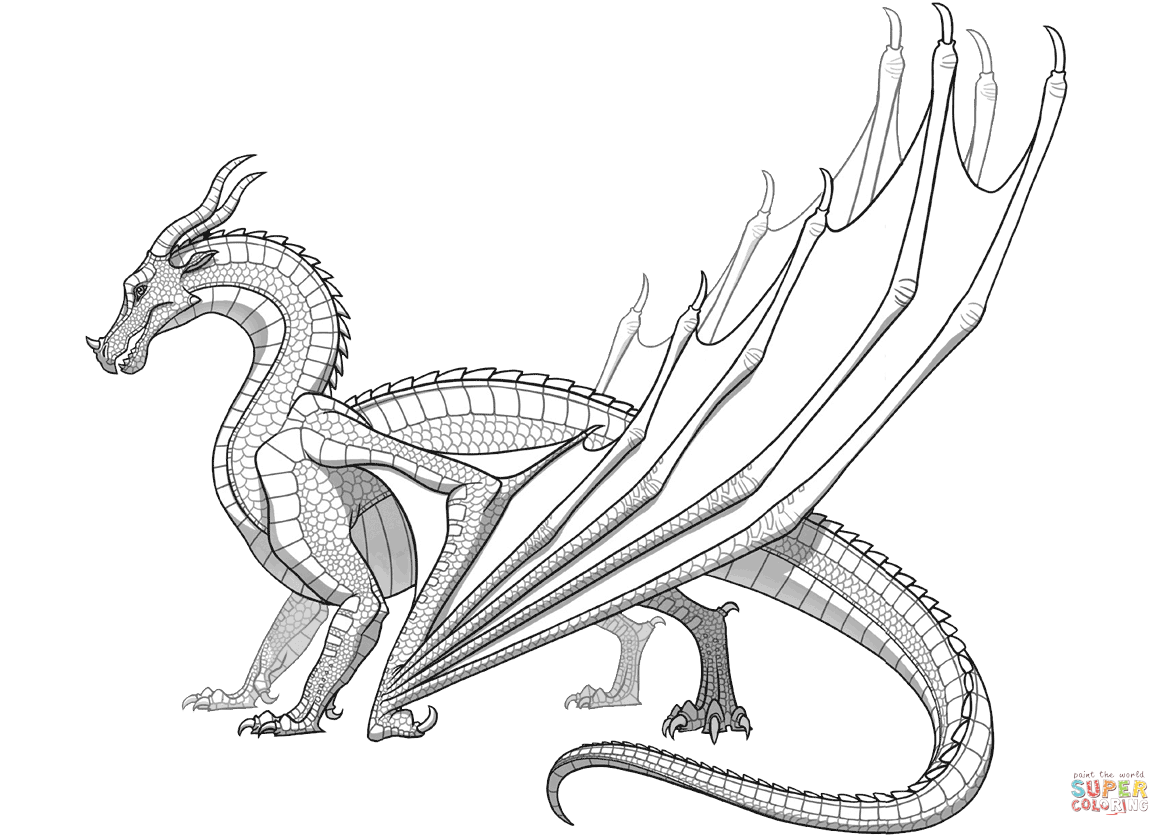 Skywing dragon from wings of fire coloring page free printable coloring pages