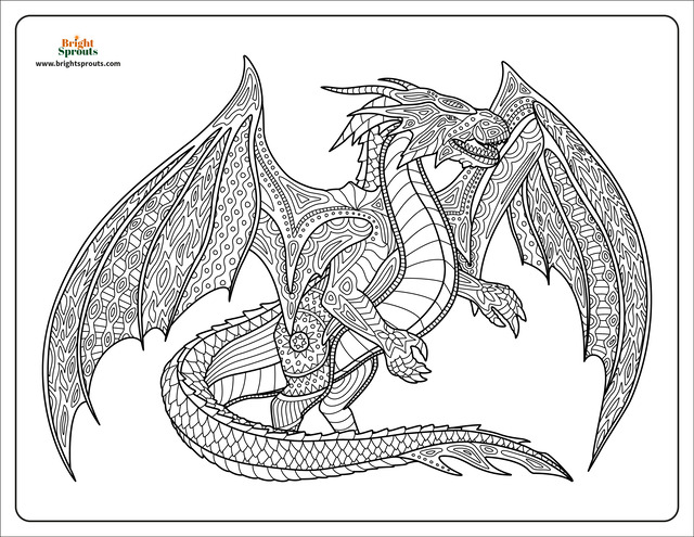 Free printable dragon coloring pages easy and realistic