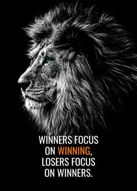 Winners focus on winning poster by millionaire quotes displate lebensweisheiten sprãche inspirierende sprãche inspirierende zitate und sprãche