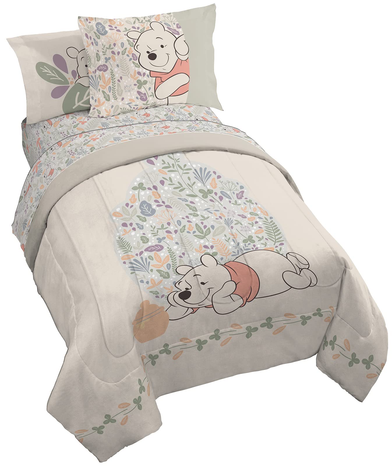 Jay franco disney winnie the pooh planted piece full size bed set