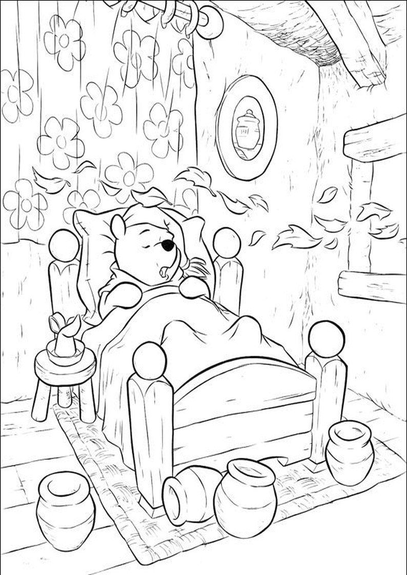 Kolorowanka kubuå puchatek w åãåeczku malowanka nr disney coloring pages cartoon coloring pages mandala coloring pages