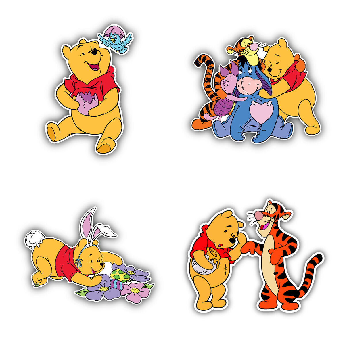 Winnie the pooh cartoon set of vinyl sticker decal