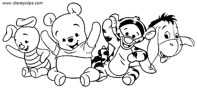 Adorable baby pooh bear coloring pages