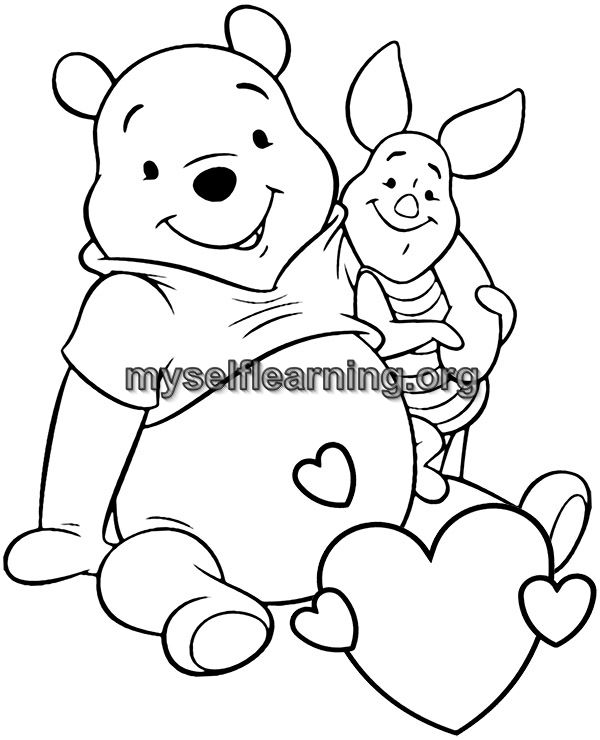 Winnie the pooh cartoon coloring sheet instant download