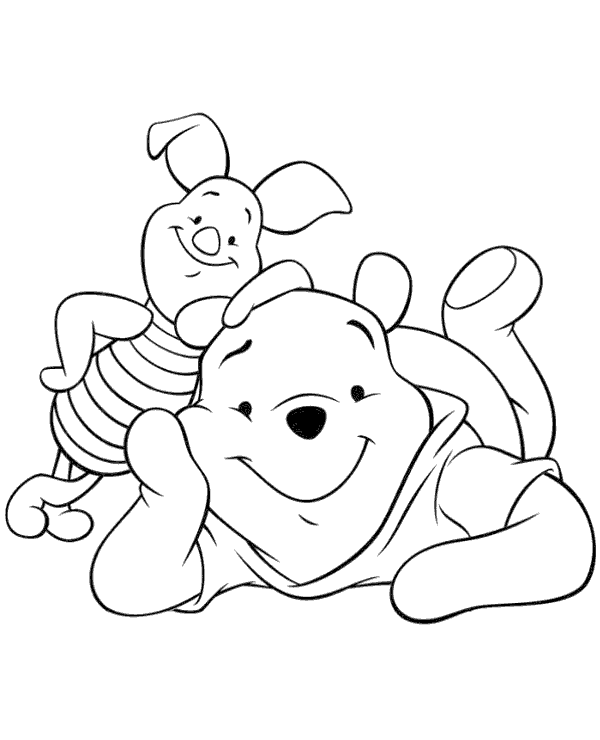 Pooh with piglet coloring sheet