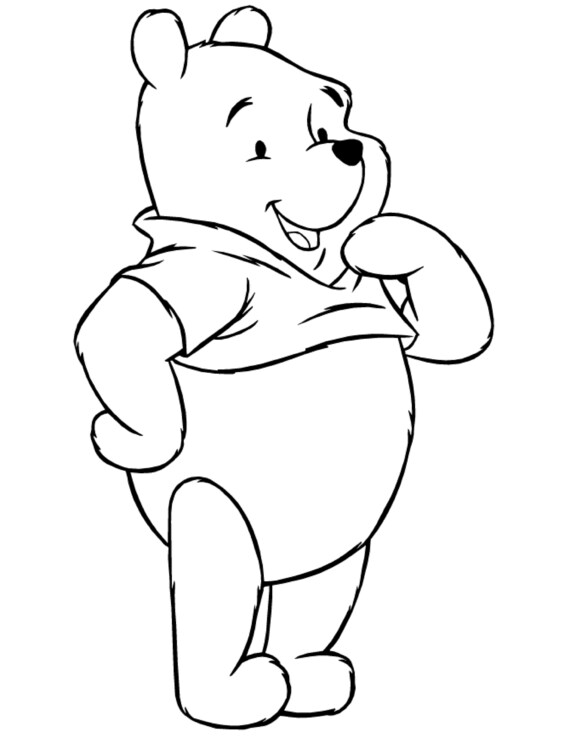 Winnie the pooh characters coloring pages design