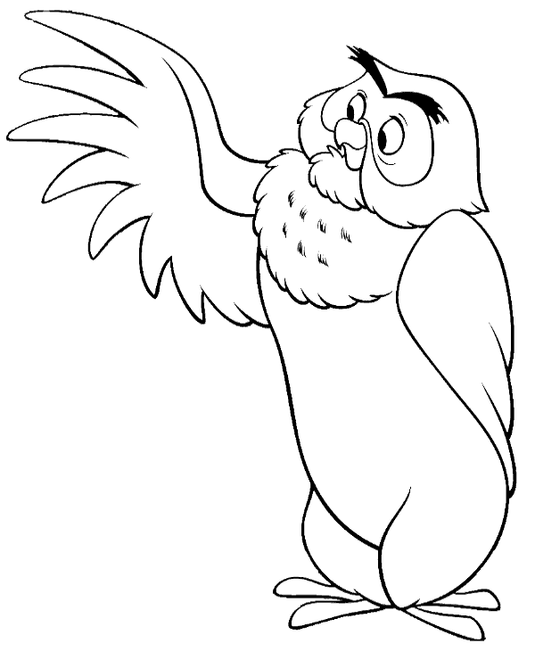 Wise owl coloring page pooh character