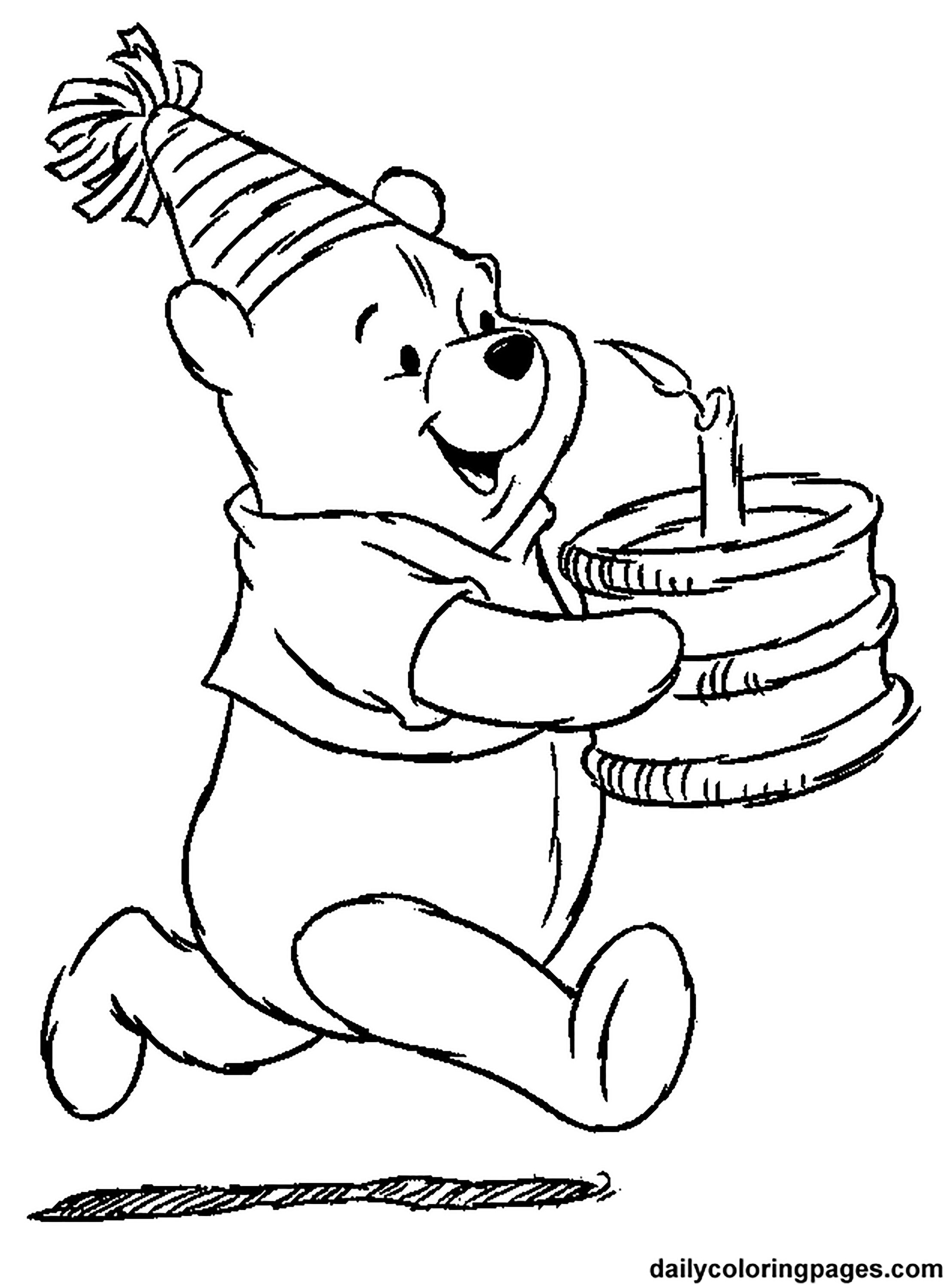 Winnie the pooh characters coloring pages design