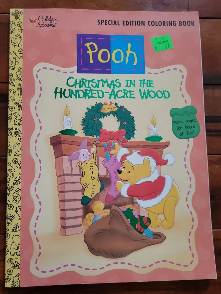 Vintage winnie the pooh christmas coloring book activity booklet golden books