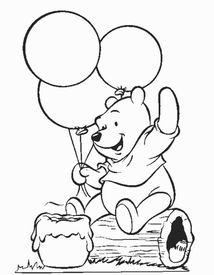 Coloring pages winnie the pooh coloring pages birthday