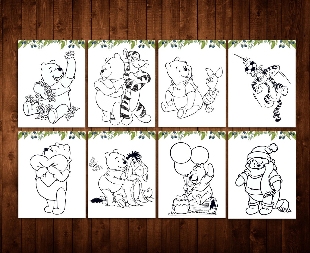 Buy winnie the pooh coloring pages sheets birthday games winnie the pooh party ready for print printable digital instant download online in india