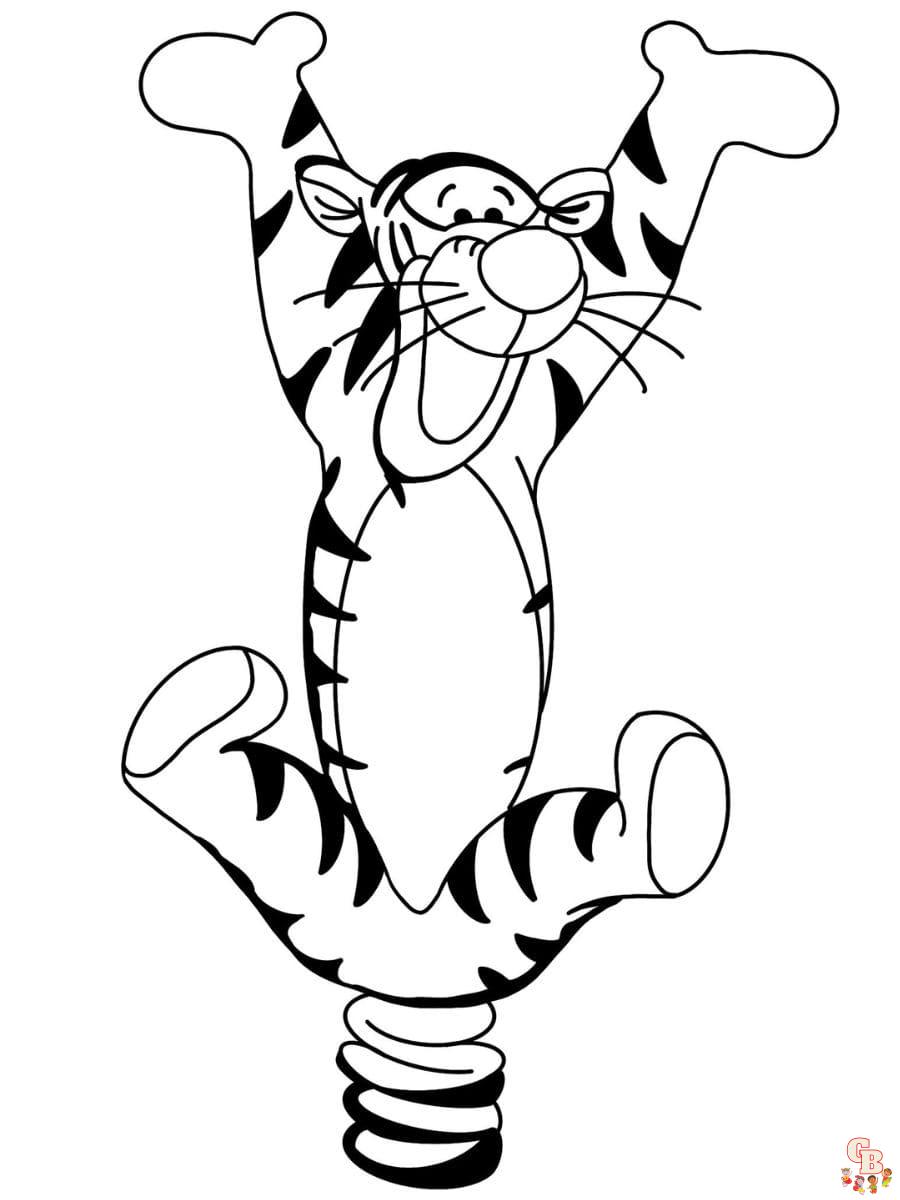 Printable tigger coloring pages free for kids and adults