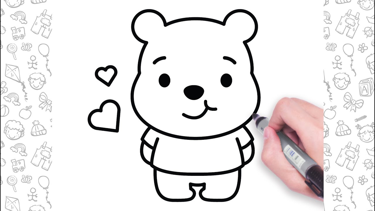 How to draw winnie the pooh super easy step by step tutorial for kids