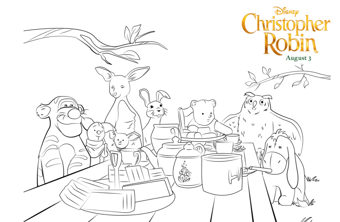 Christopher robin coloring pages and activity sheets