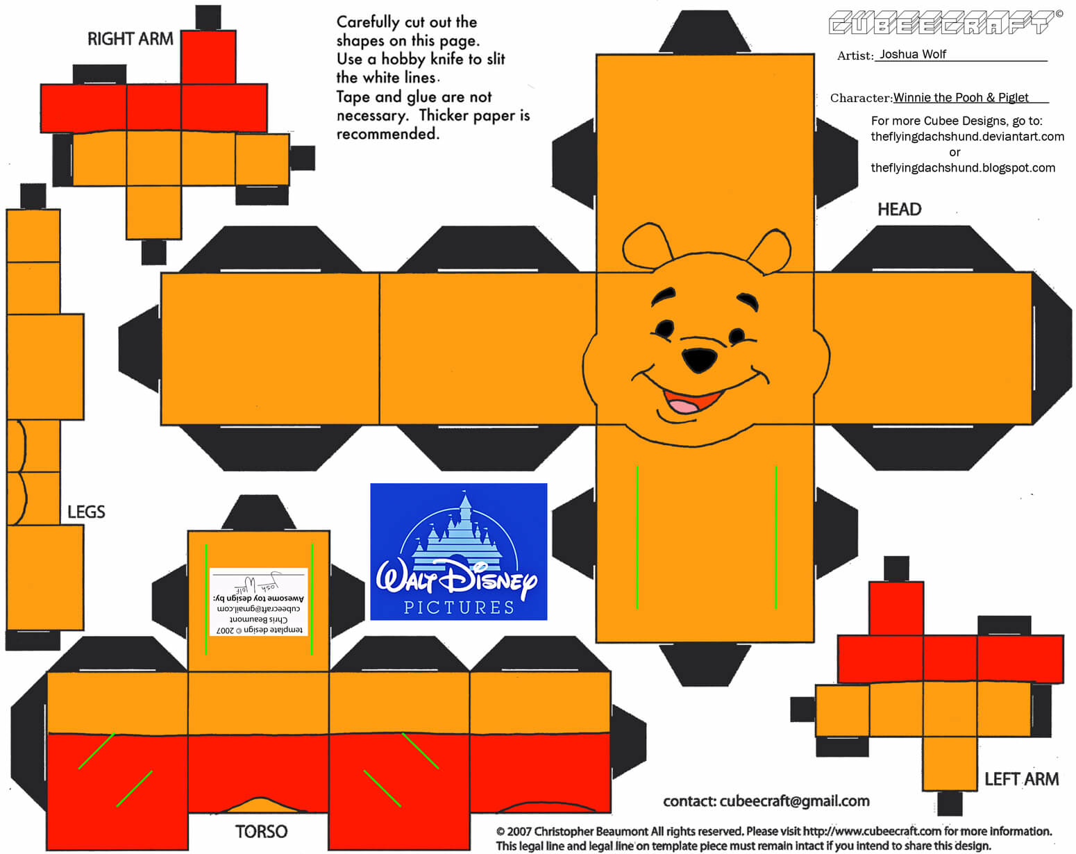 Winnie the pooh paper toy free printable papercraft templates