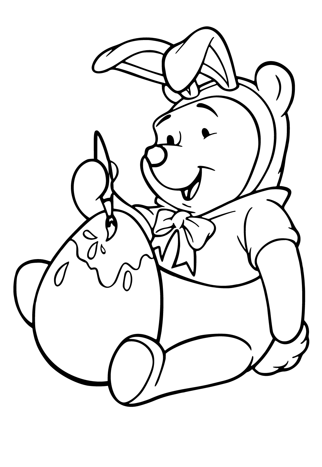 Free printable winnie the pooh easter coloring page sheet and picture for adults and kids girls and boys