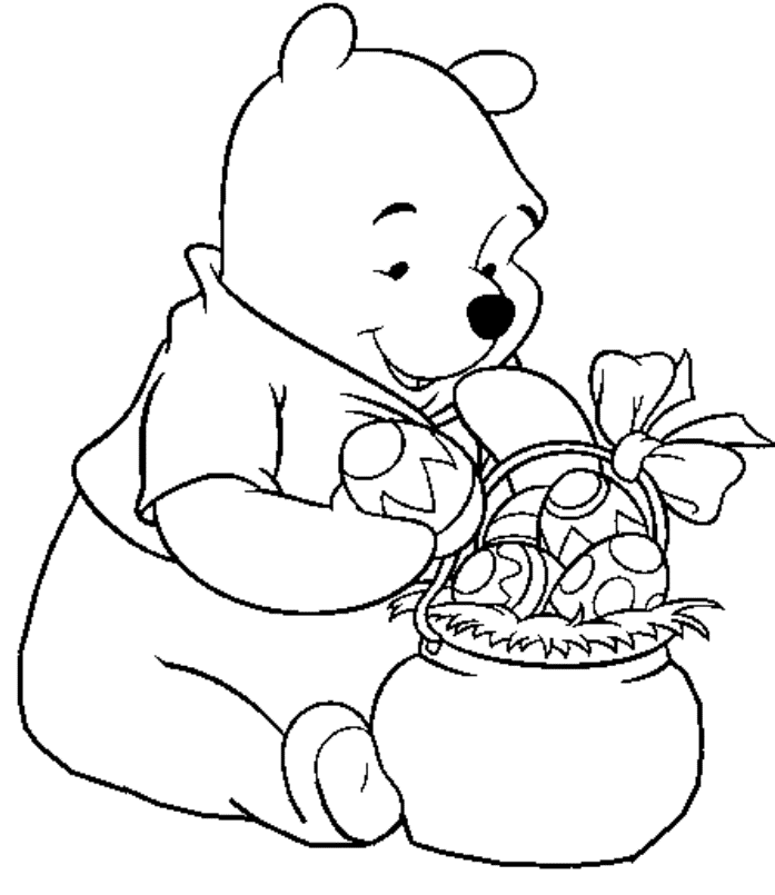 Free printable winnie the pooh easter coloring pages