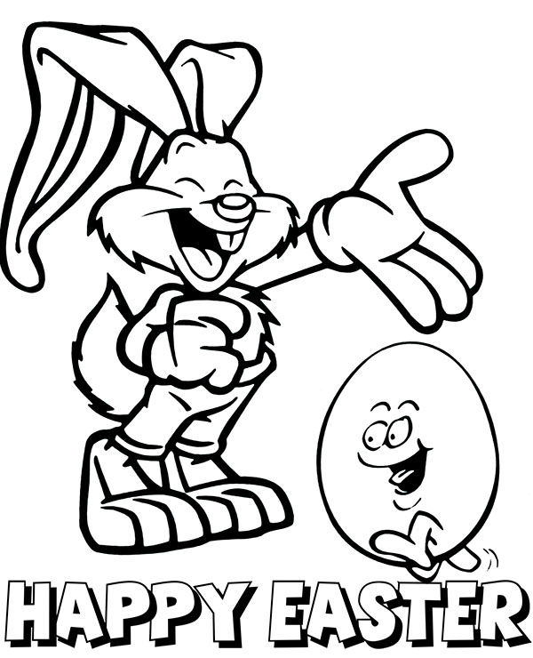 Happy easter coloring page to print