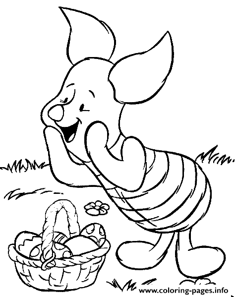 Winnie the pooh easter disney piglet found eggs coloring page printable