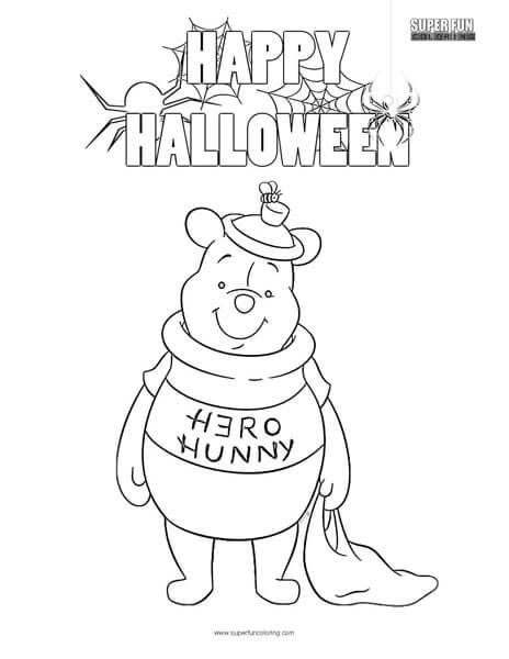 Winnie the pooh halloween coloring