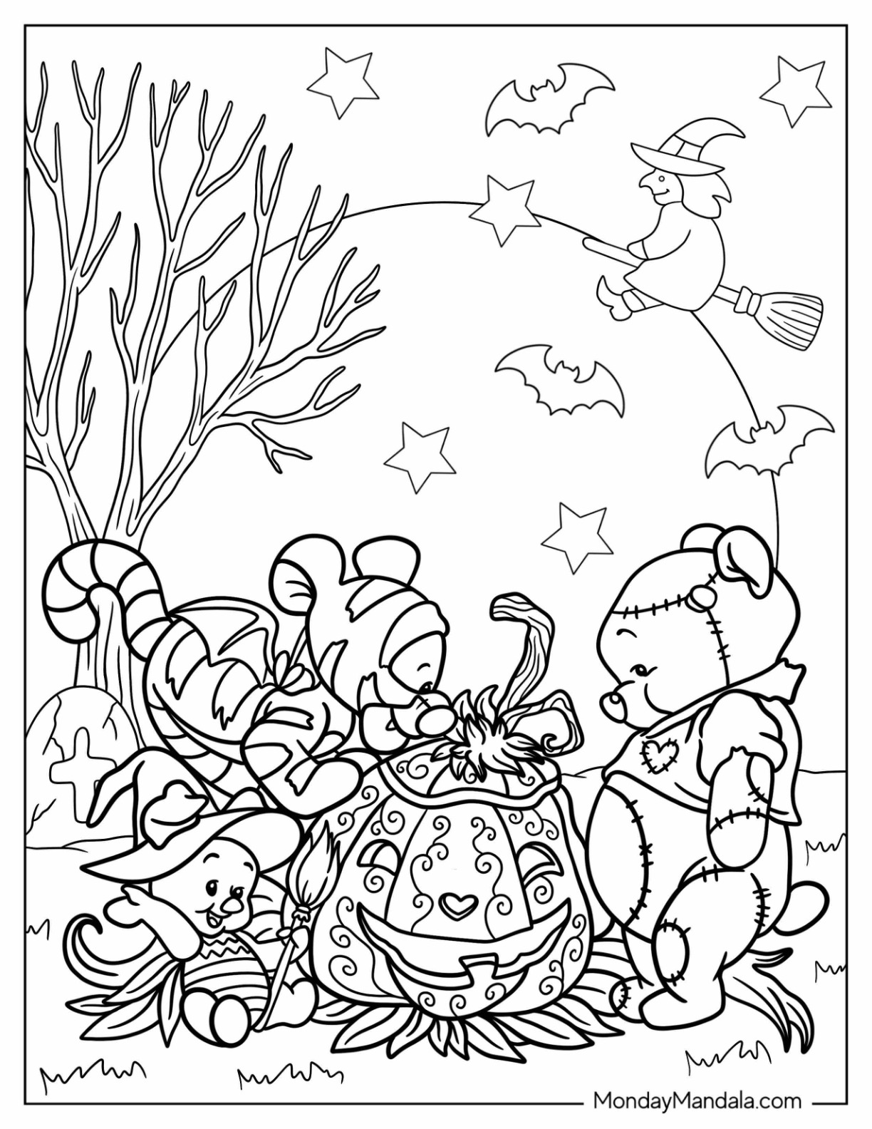 Disney halloween coloring pages free pdf printables