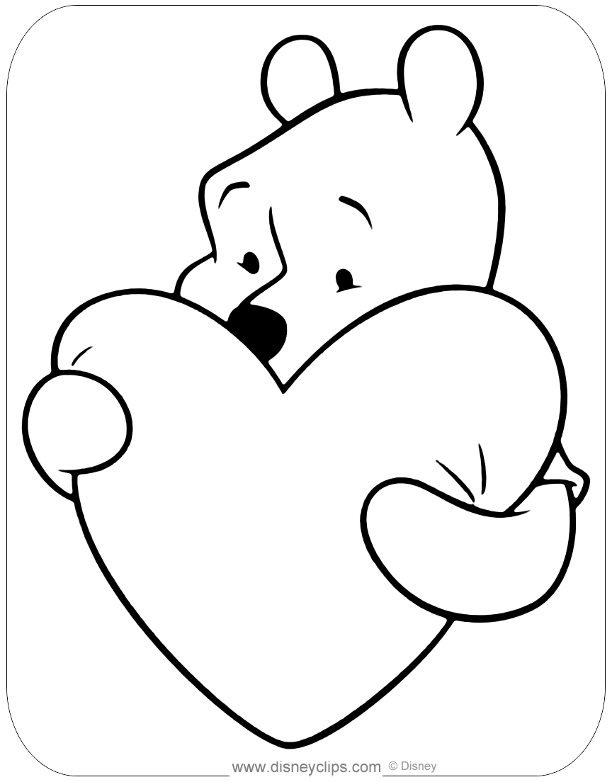 Disney valentines day coloring pages