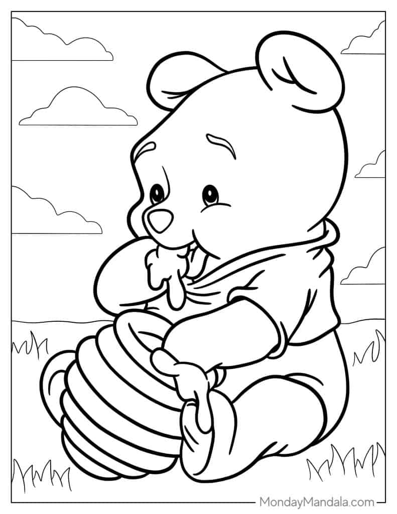 Winnie the pooh coloring pages free pdf printables