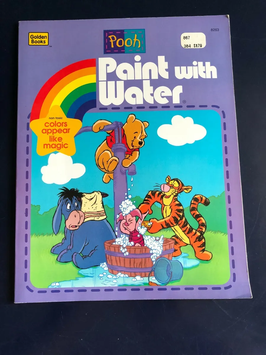 Vtg golden bks walt disneys winnie the pooh paint