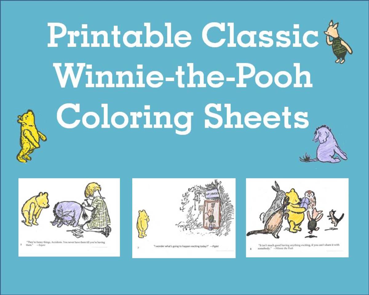 Printable classic winnie the pooh coloring sheets