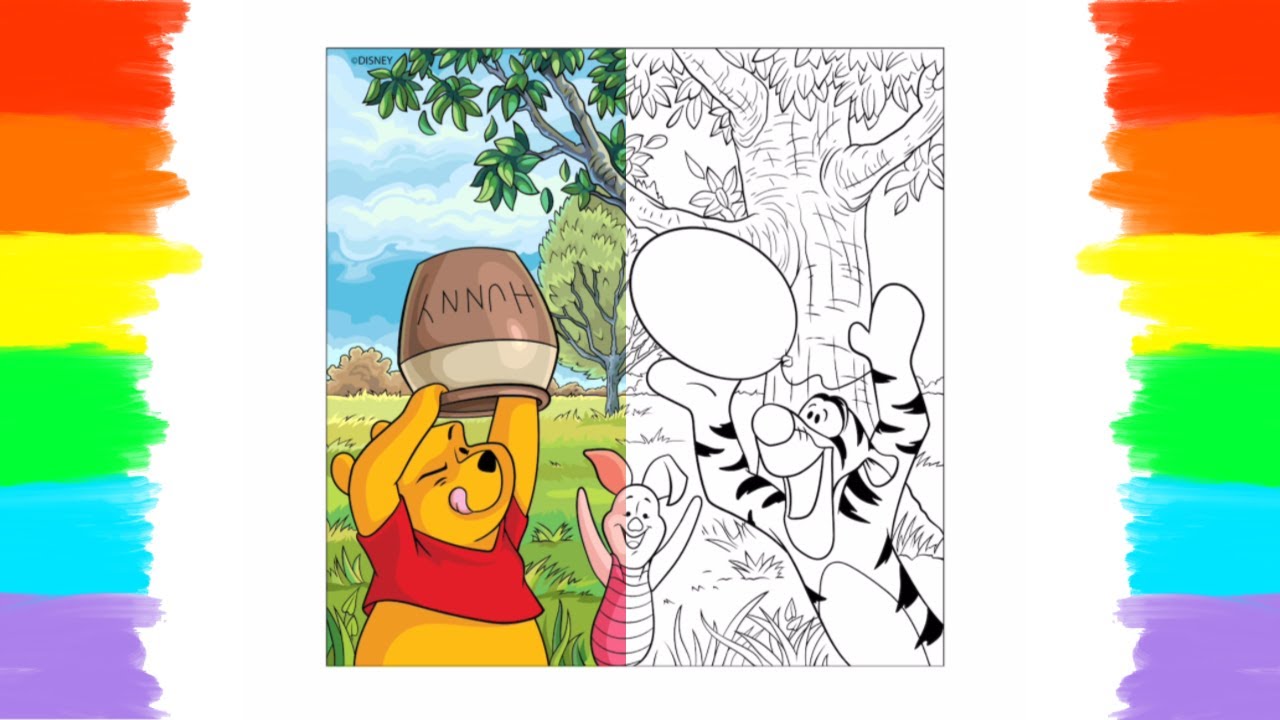 How to color winnie the pooh piglet and tiggerä coloring page ððð