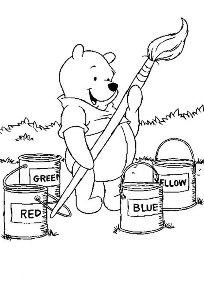 Free easy to print winnie the pooh coloring pages