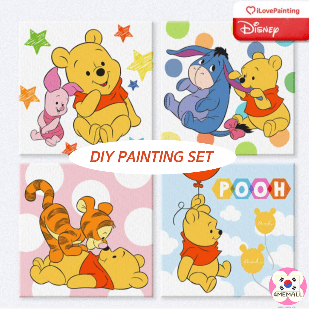 Ilovepainting ã disney disney winnie the pooh diy painting set oil painting x prenatal healing hobby from korea coloring book for kids home deco gift