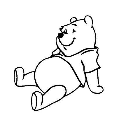 Winnie the pooh bear sitting vinyl decal black