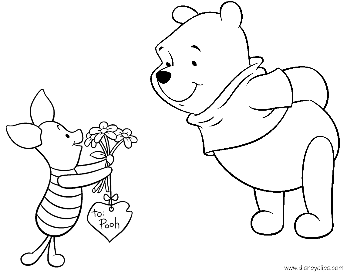 Disney valentines day coloring pages