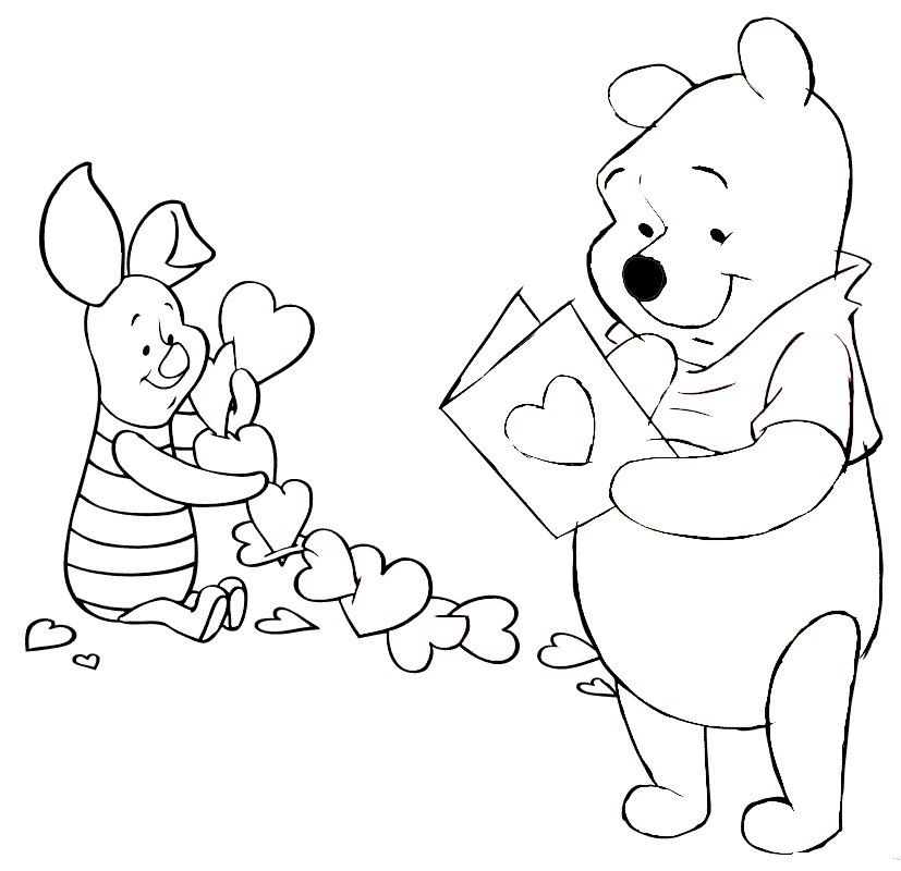 Pooh valentines day coloring pages valentines day coloring page disney coloring pages valentine coloring pages