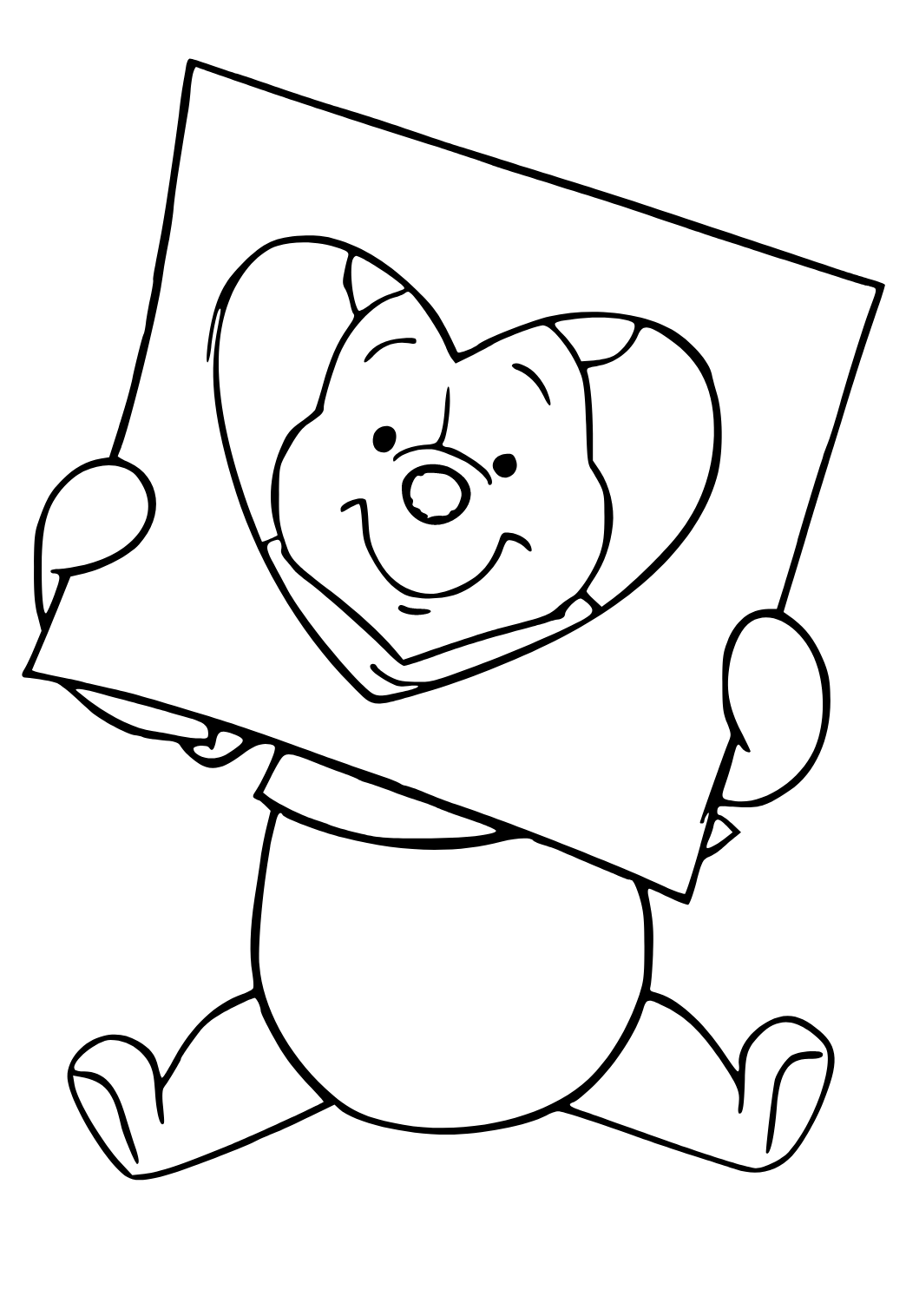 Free printable valentines day winnie the pooh coloring page for adults and kids