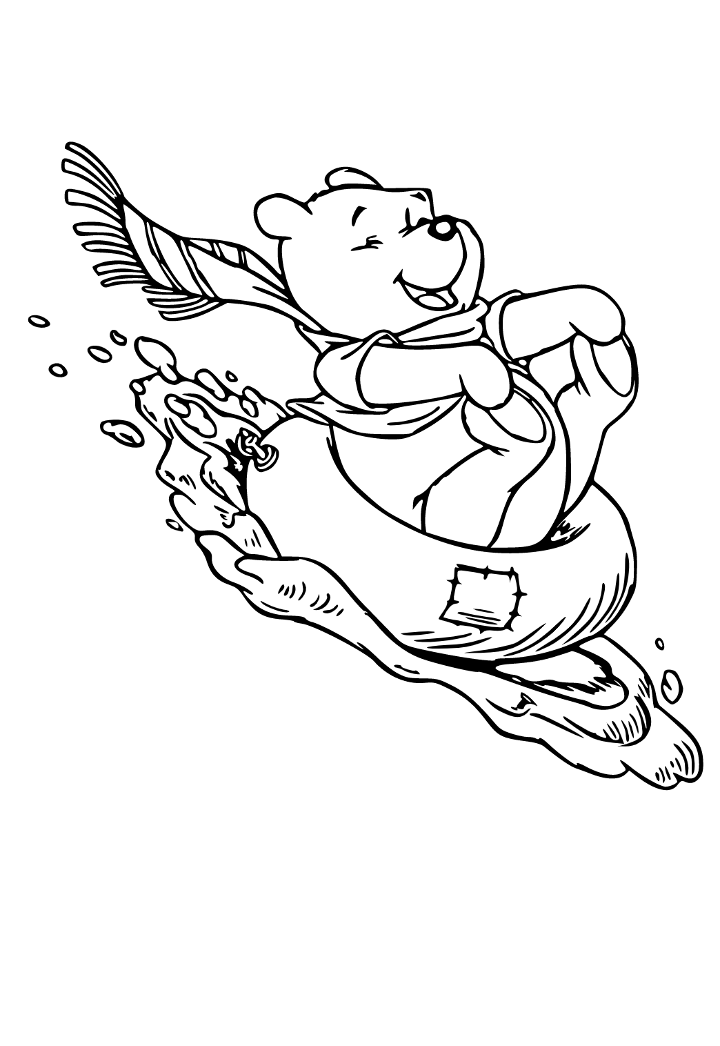 Free printable winter winnie the pooh coloring page sheet and picture for adults and kids girls and boys