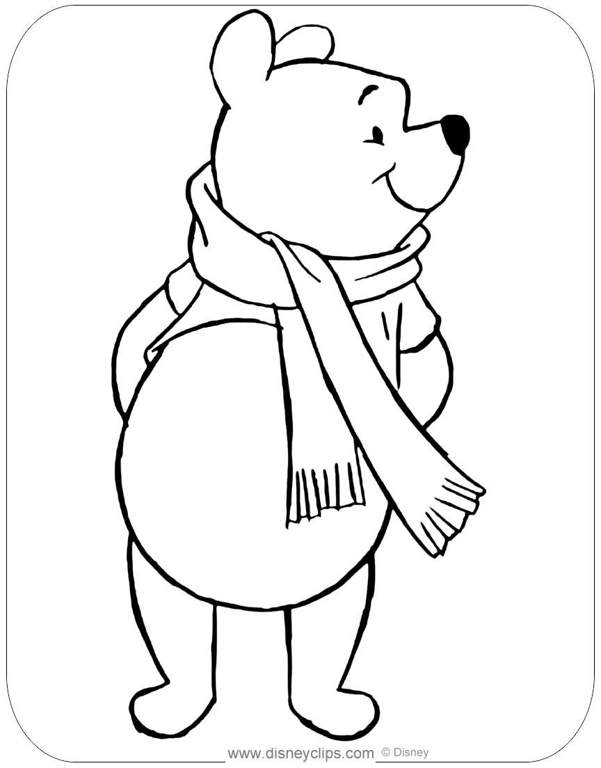 Winnie the pooh fall and winter coloring pages