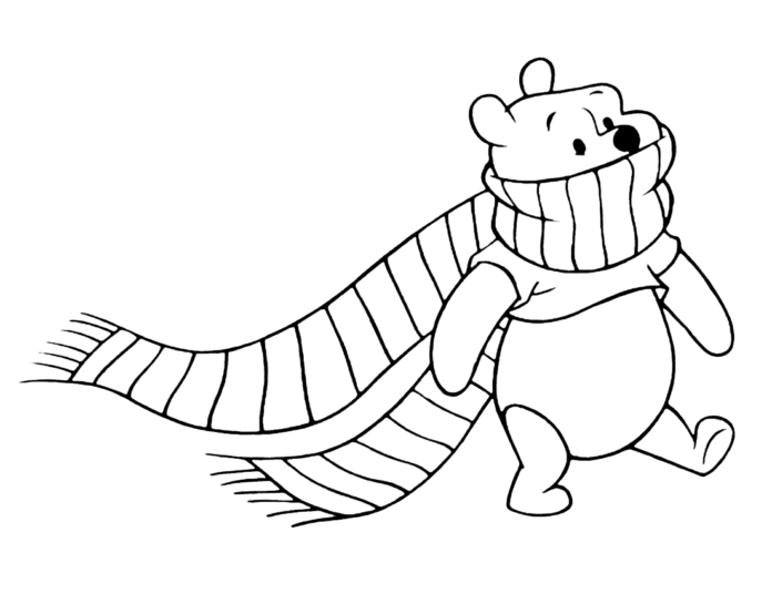 Winnie the pooh winter coloring book to print and online