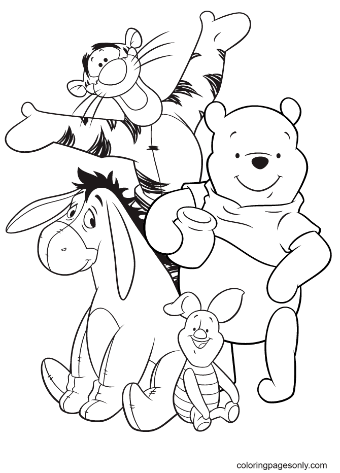 Winnie the pooh coloring pages printable for free download