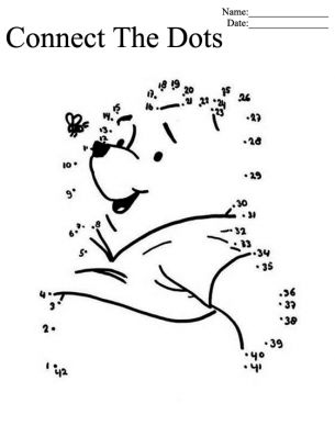 Pooh bear connect the dots printable worksheets dots game bee coloring pages winnie the pooh