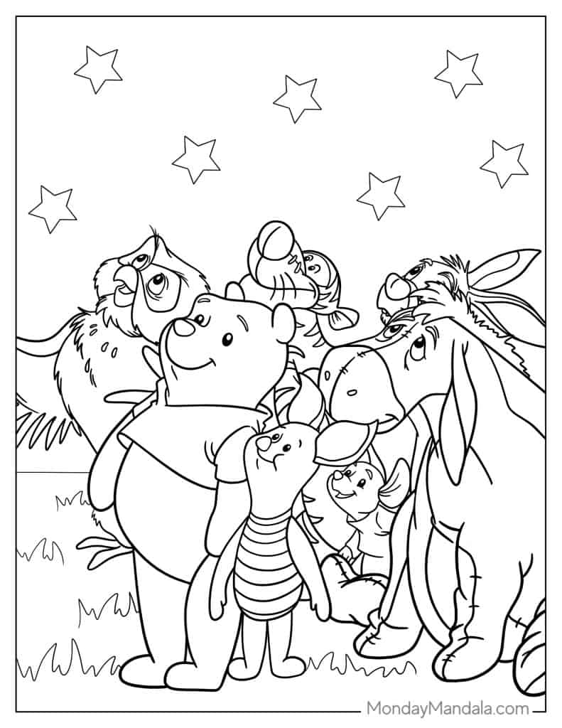 Winnie the pooh coloring pages free pdf printables