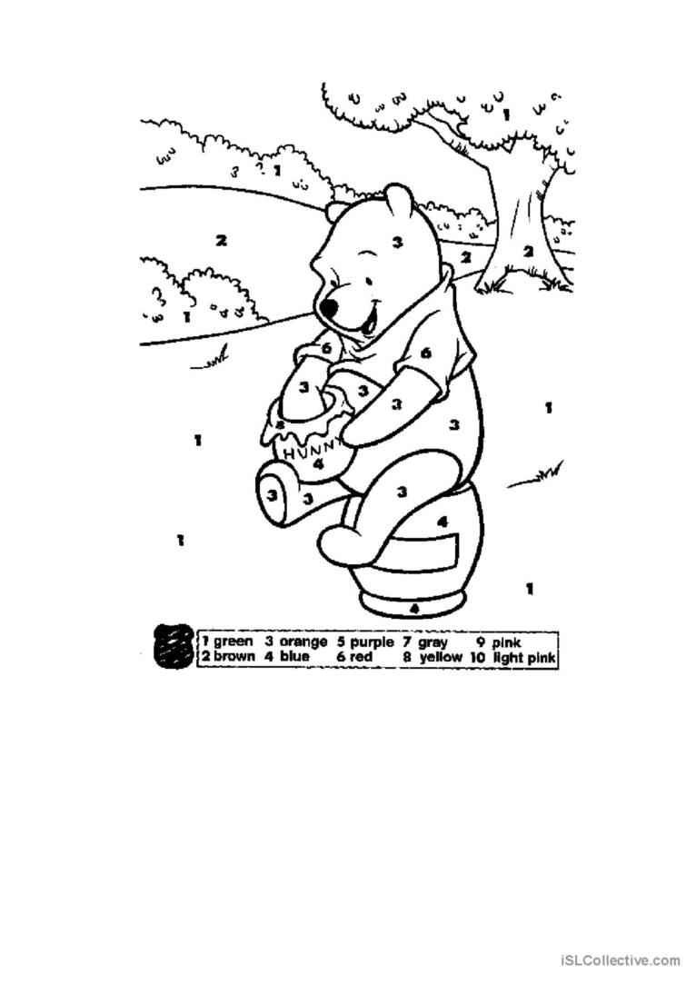 Coloring page winny pooh glish esl worksheets pdf doc