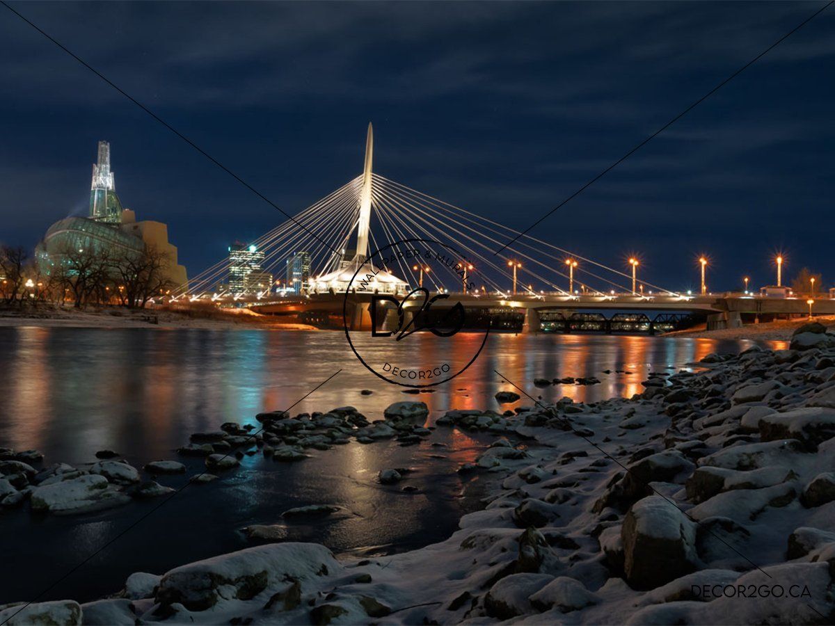 Winnipeg in blues wallpaper mural night landscape blue wallpapers mural wallpaper