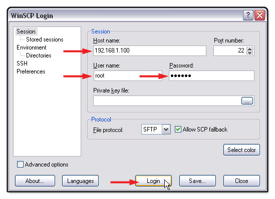 How to ssh into iphoneipod touch using winscp windows