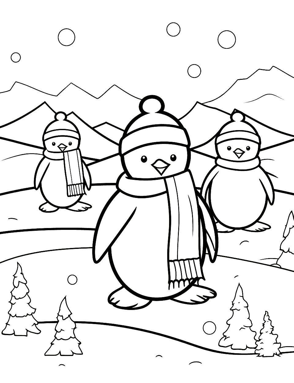 Winter coloring pages free printable sheets