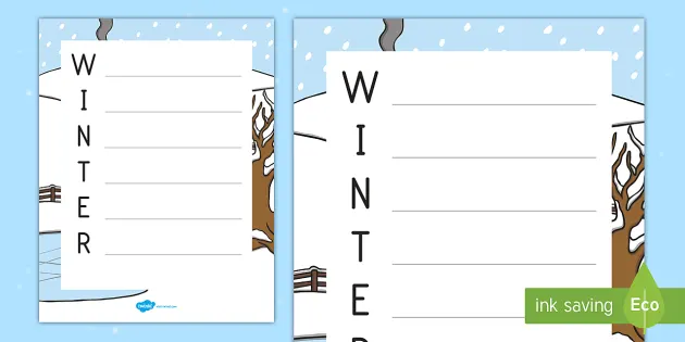 Winter template acrostic poem teacher made