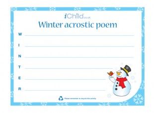 Winter acrostic poem acrostic poem acrostic acrostic poem template