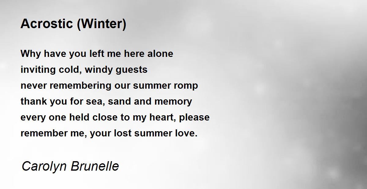 Acrostic winter